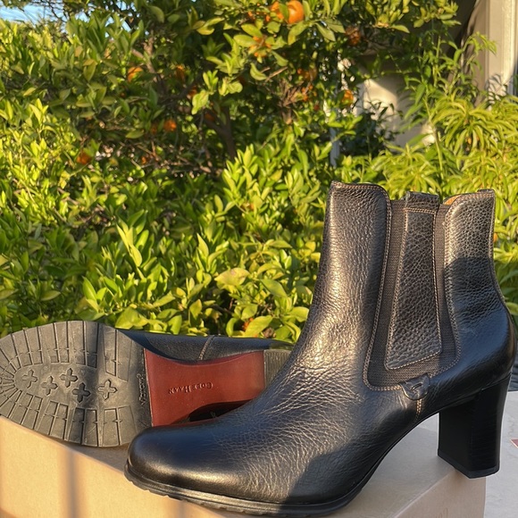 Cole Haan Black Leather Heeled Boots - Picture 5 of 5